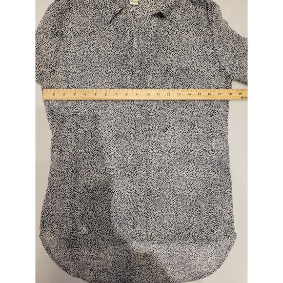 Diane Von Furstenberg Blouse Womens 8 Silk Chiffon Roll Tab Sheer Lightweight - Picture 5 of 13